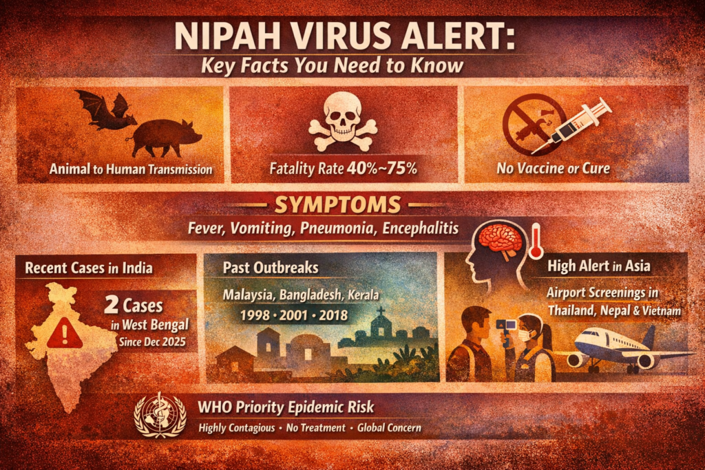 Nipah virus is a highly deadly zoonotic disease that spreads from animals to humans