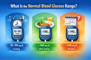 Blood glucose range guide illustration