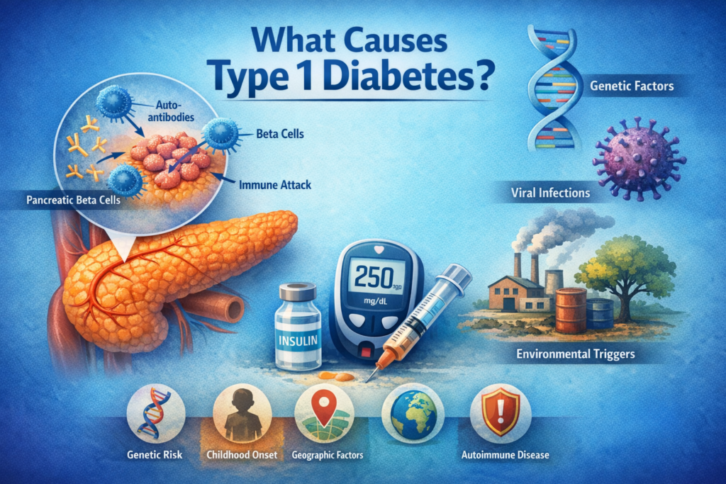 What triggers type 1 diabetes